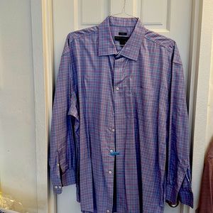 Pronto Uomo regular cuff dress shirt 18 34/35 100% Egyptian Cotton